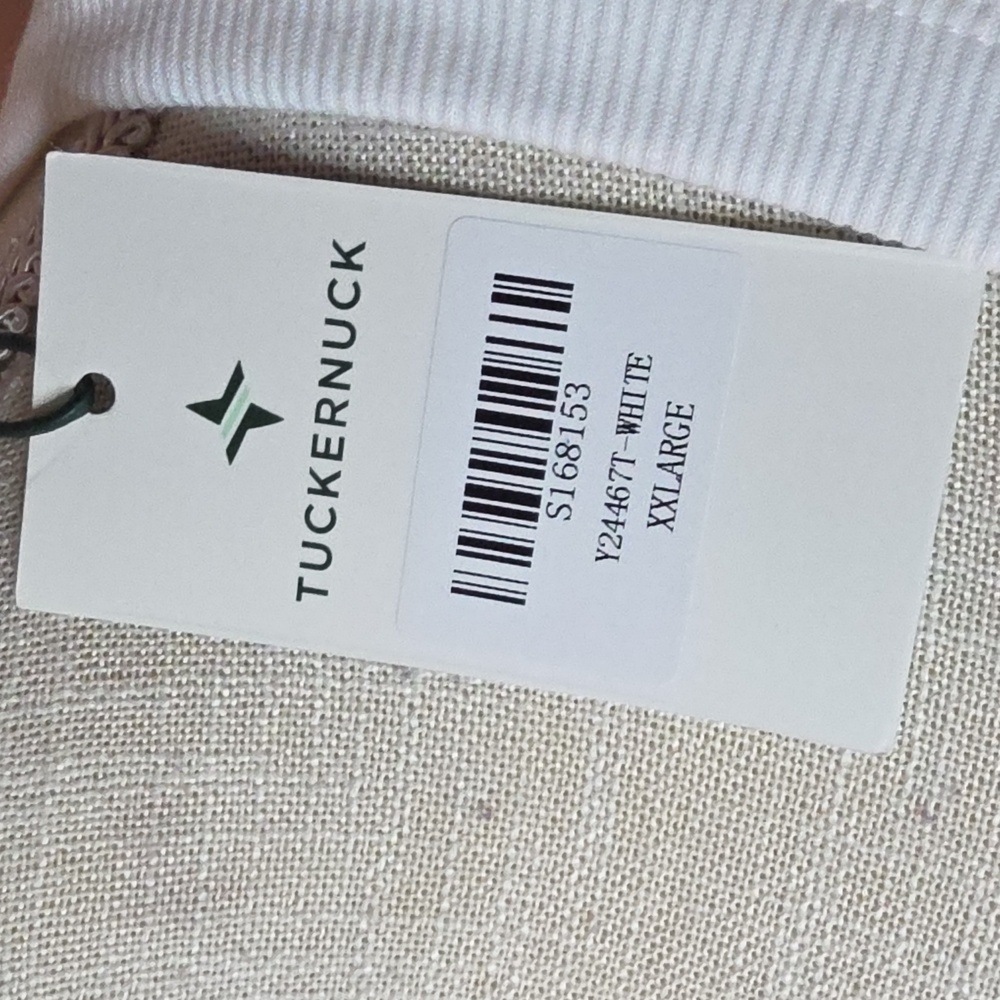 Tuckernuck White Ribbed Short Sleeve Top In XXL - Picture 4 of 6
